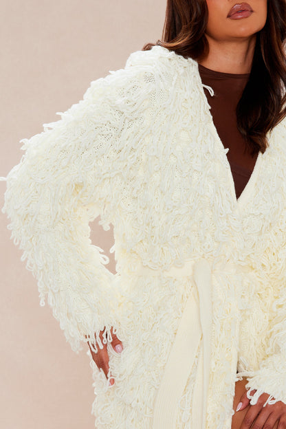 Zalea Belted Cardigan - Cream