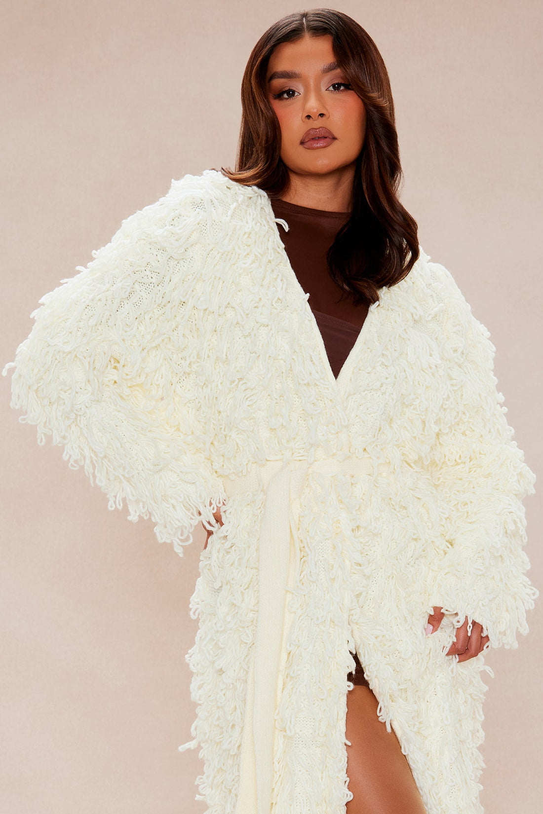 Zalea Belted Cardigan - Cream