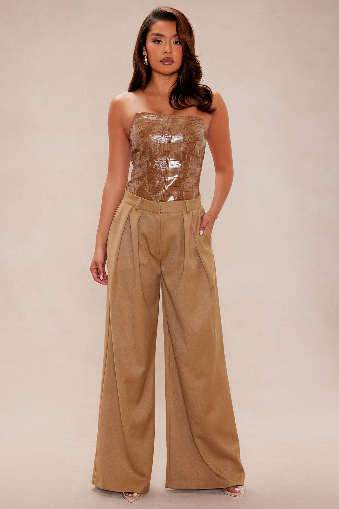 Mila Wide Leg Pant - Khaki