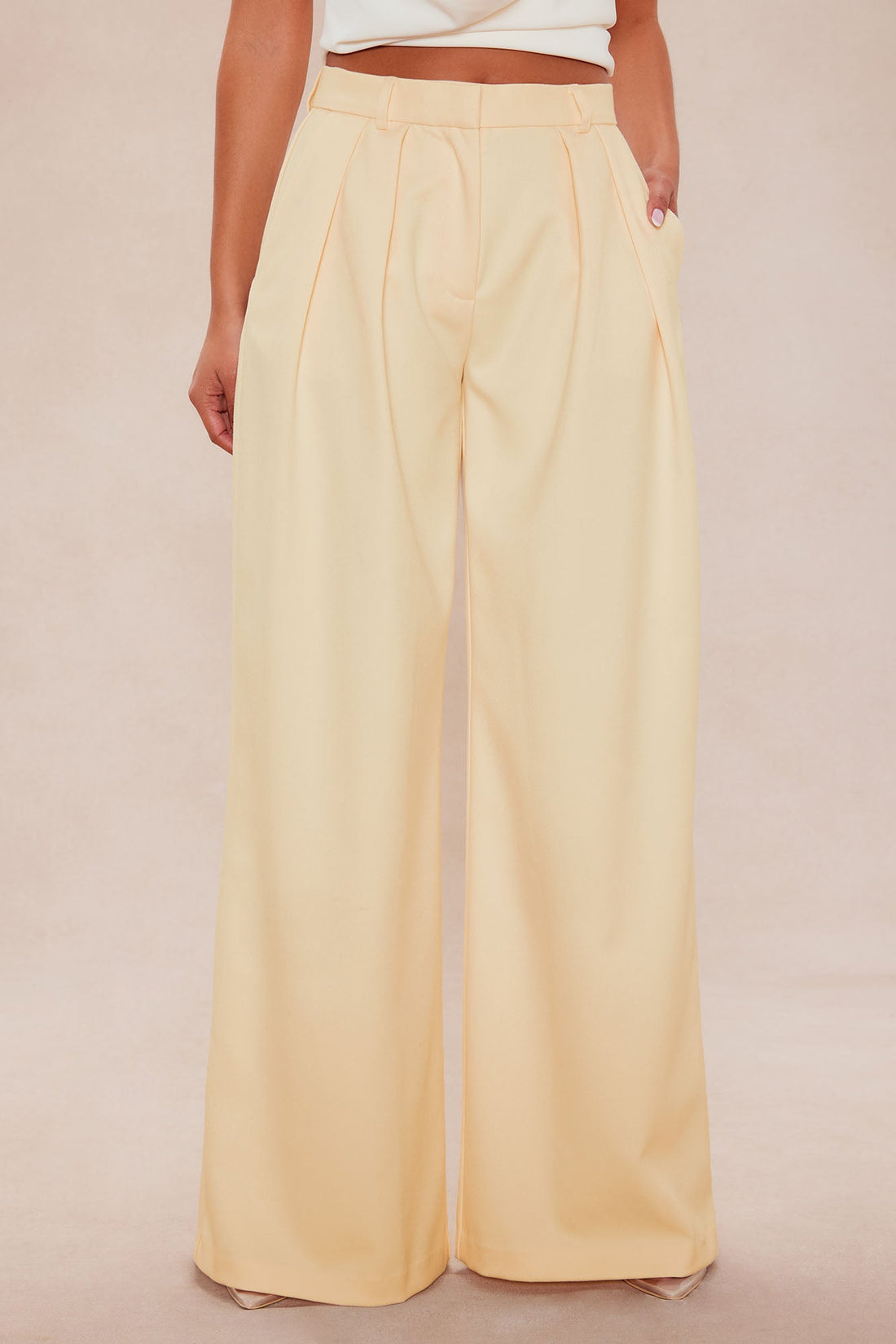 Mila Wide Leg Pant - Cream