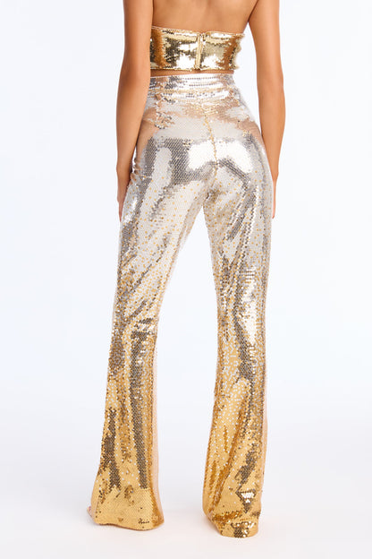 Disco Diva Sequin Flare Pant 33″ - Silver/Combo