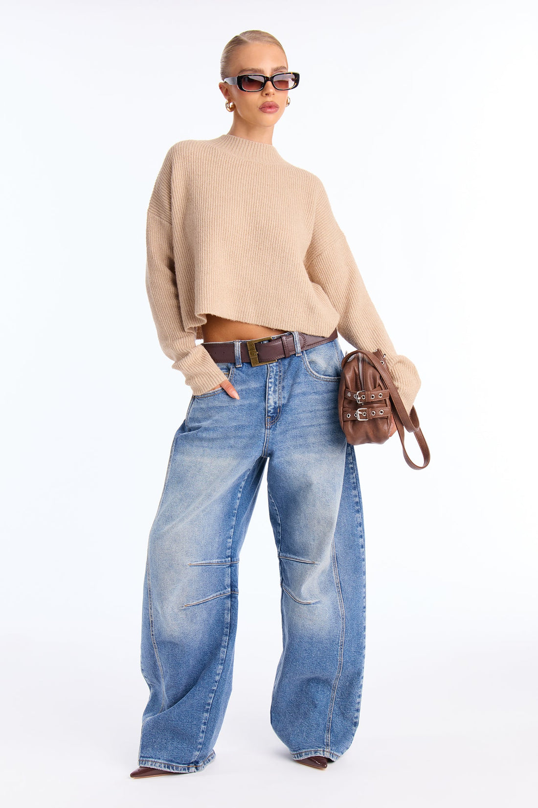 Toasty Mock Neck Sweater - Khaki