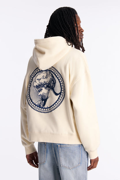 Thinker Oversized Heavyweight Hoodie - Cream