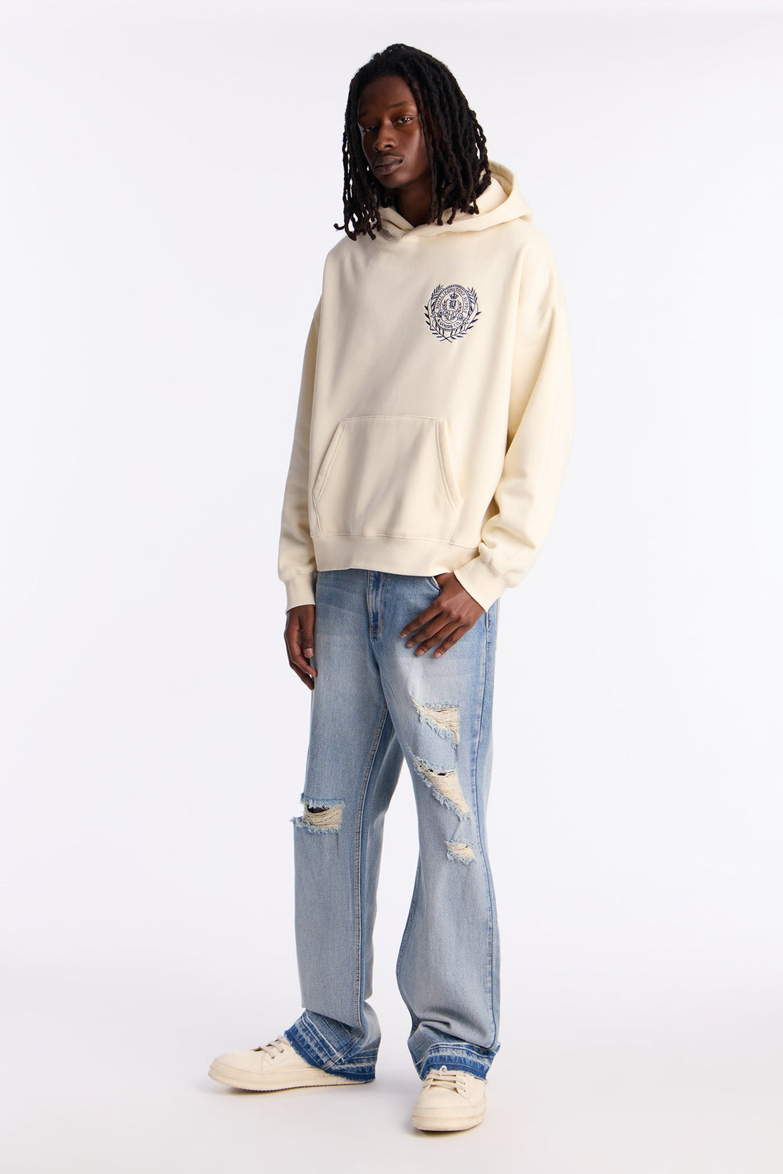 Thinker Oversized Heavyweight Hoodie - Cream