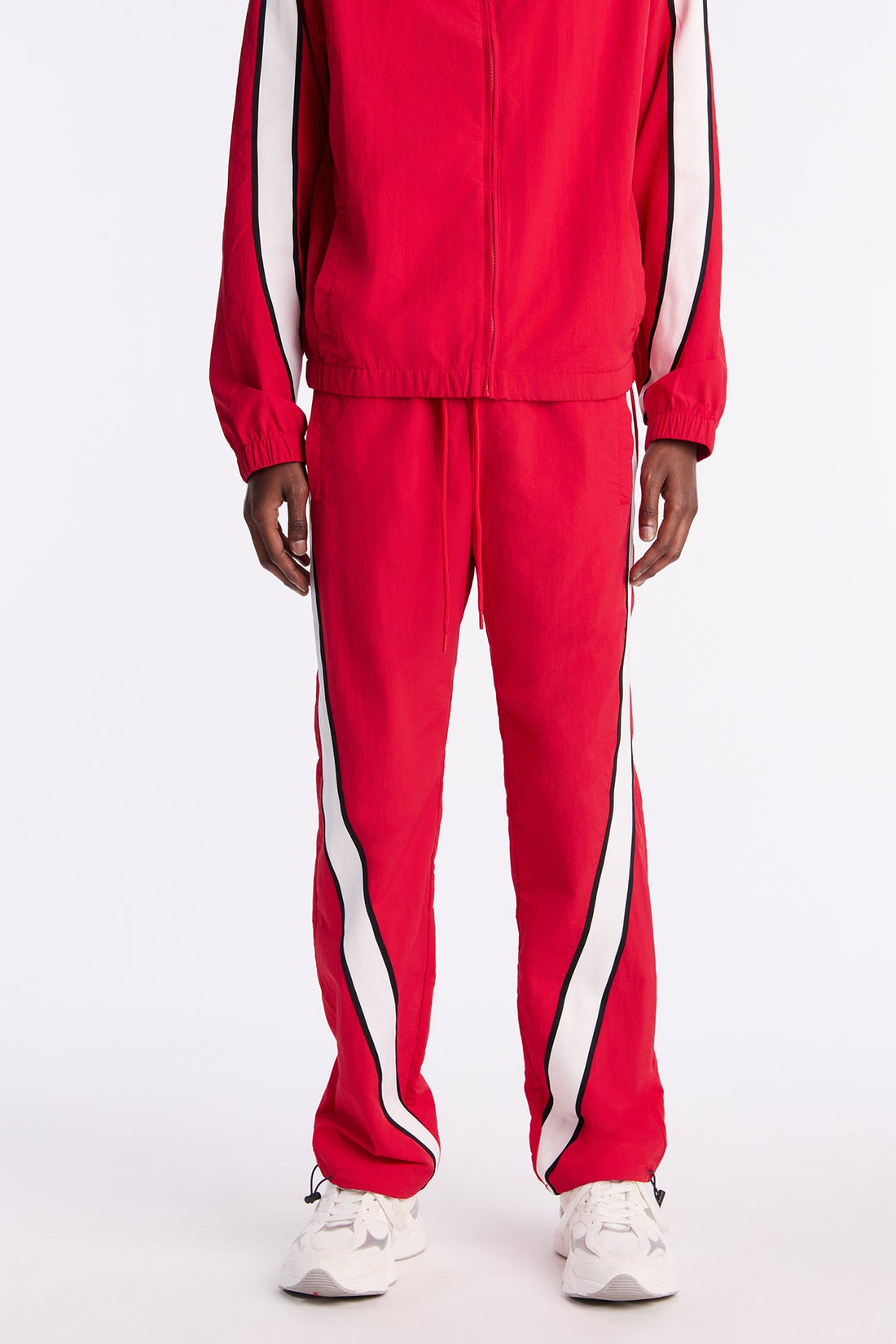 Straight Prep The Filed Color Block Nylon Pant - Red/combo