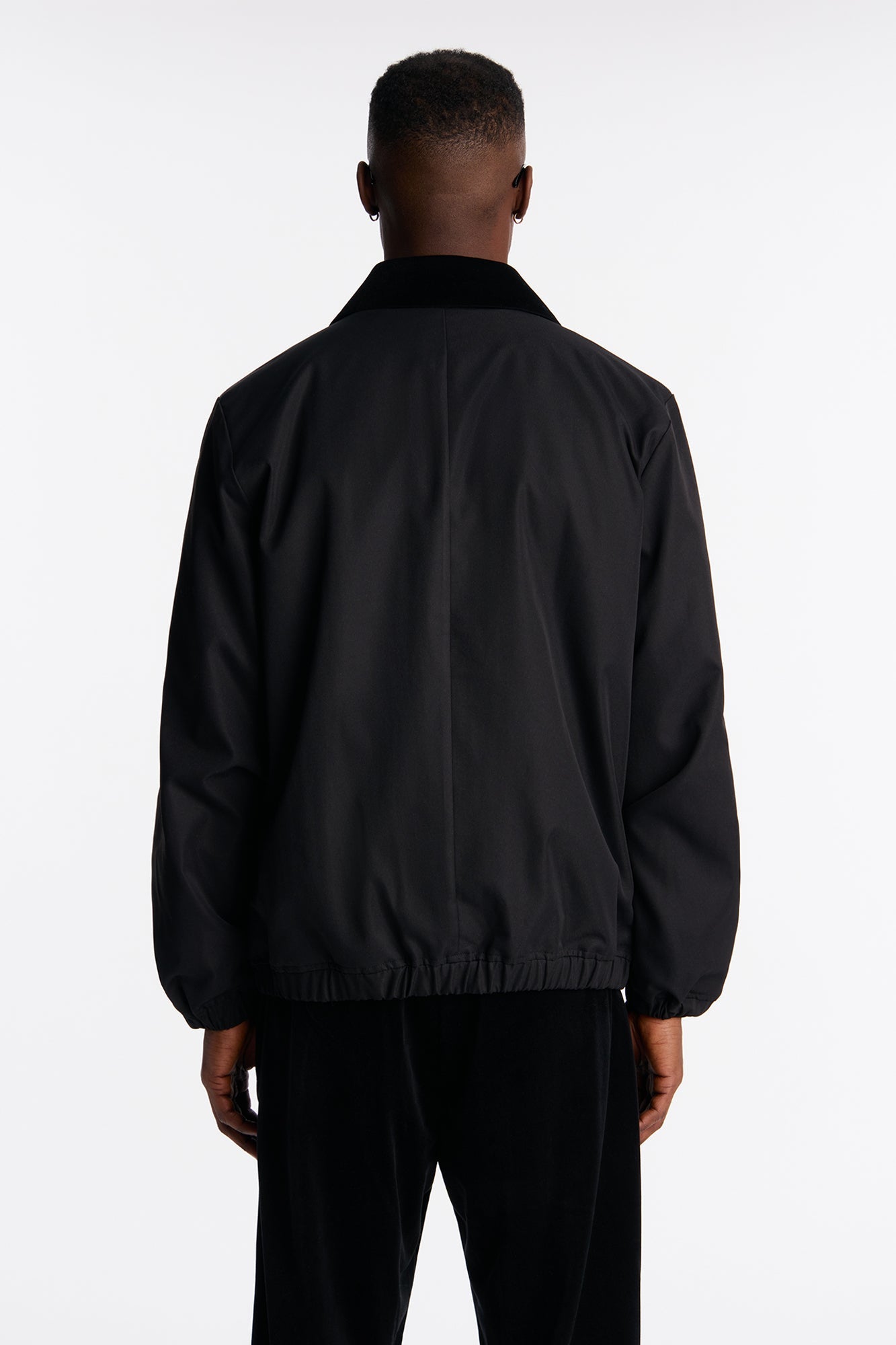 Lincoln Park Textured Collar Bomber Jacket - Black