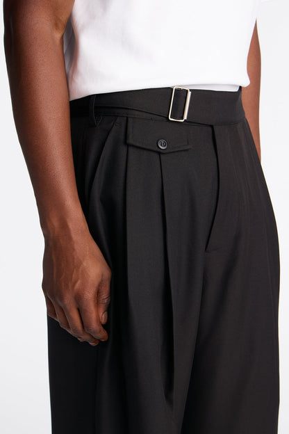 Wide Leg Vanderbilt Gurkha Trouser - Black