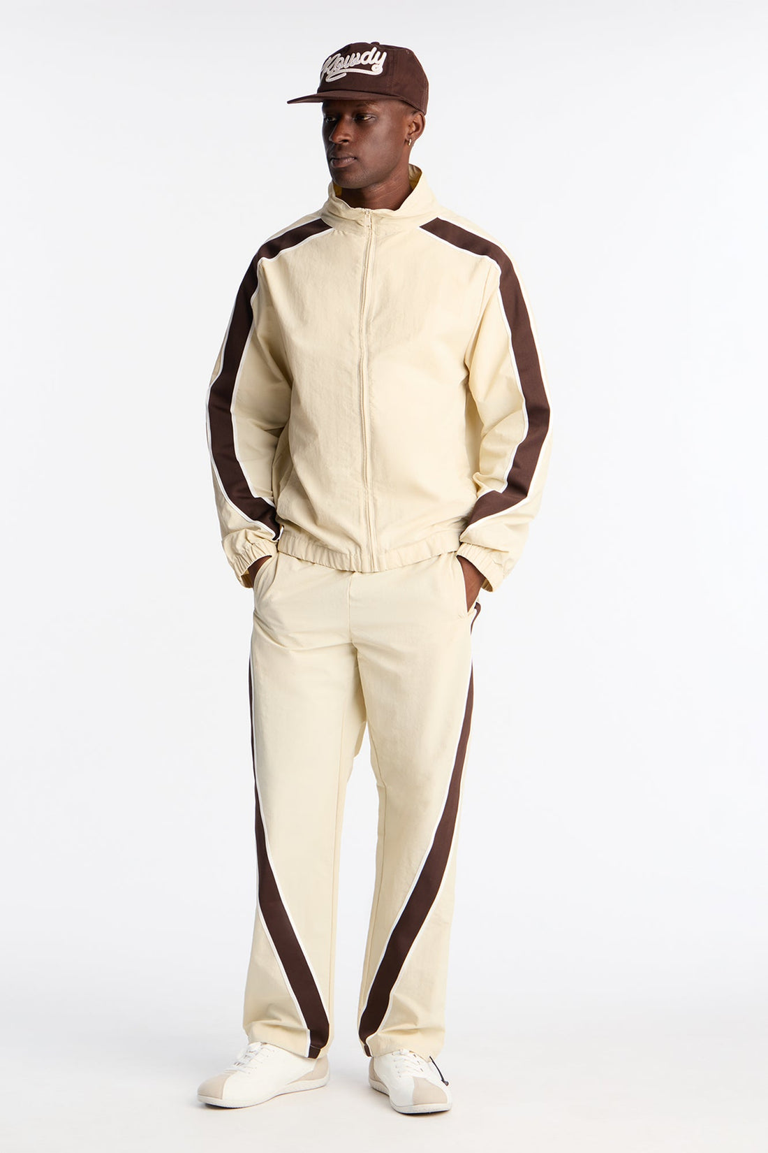 Prep The Field Color Block Windbreaker Jacket - Cream/combo