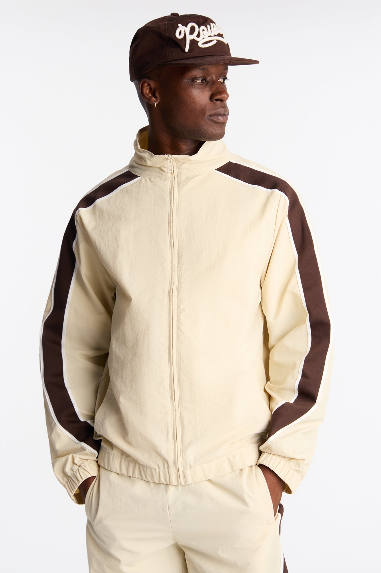 Prep The Field Color Block Windbreaker Jacket - Cream/combo