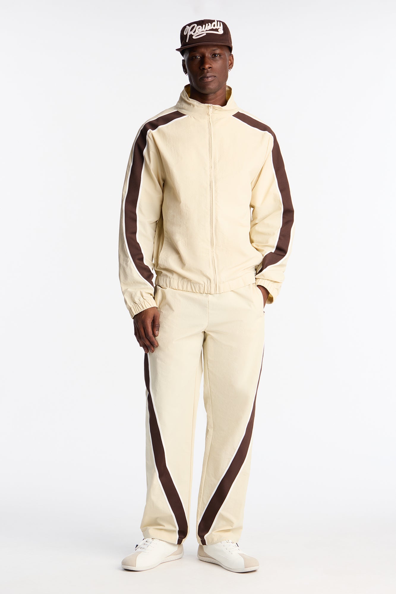 Straight Prep The Filed Color Block Nylon Pant - Cream/combo