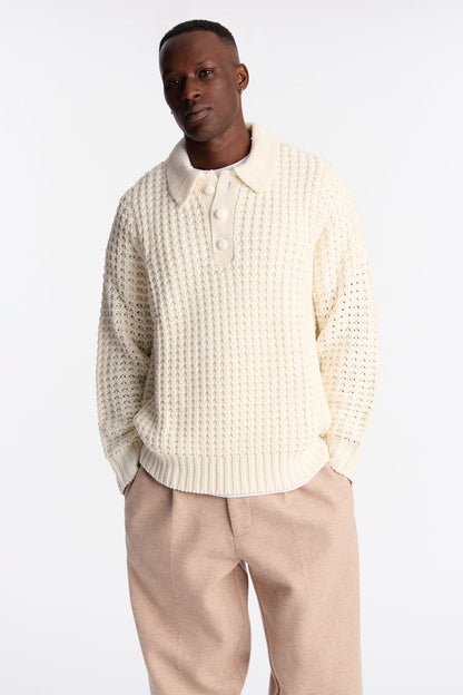 Chunky Sweater Polo - Off White