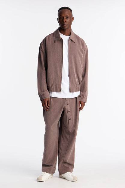Relaxed Upper East Side Zip Jacket - Brown