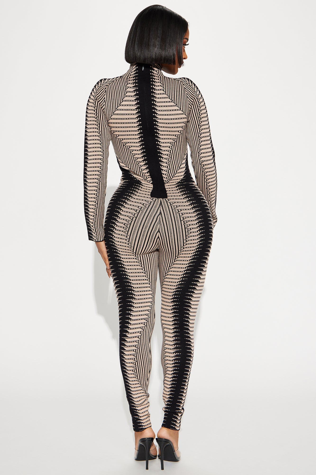 Fallen Angel Sweater Jumpsuit - Taupe/combo