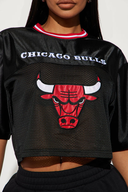 Chicago Bulls Cropped Fashion Top - Black