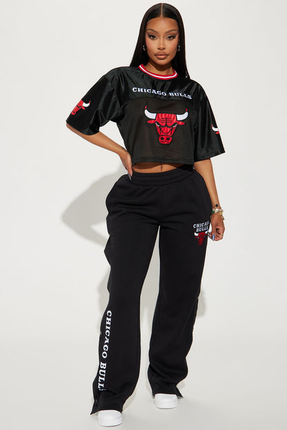Chicago Bulls Cropped Fashion Top - Black