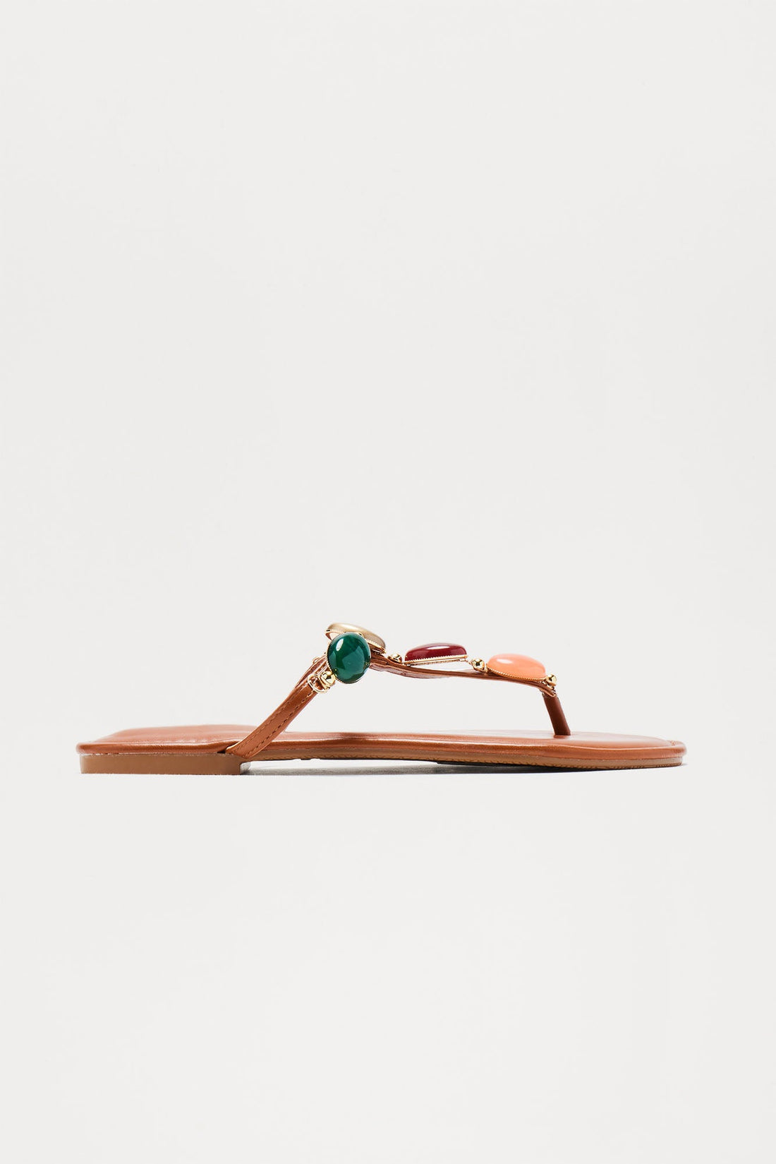 Fiji Beaded Sandals - Chestnut
