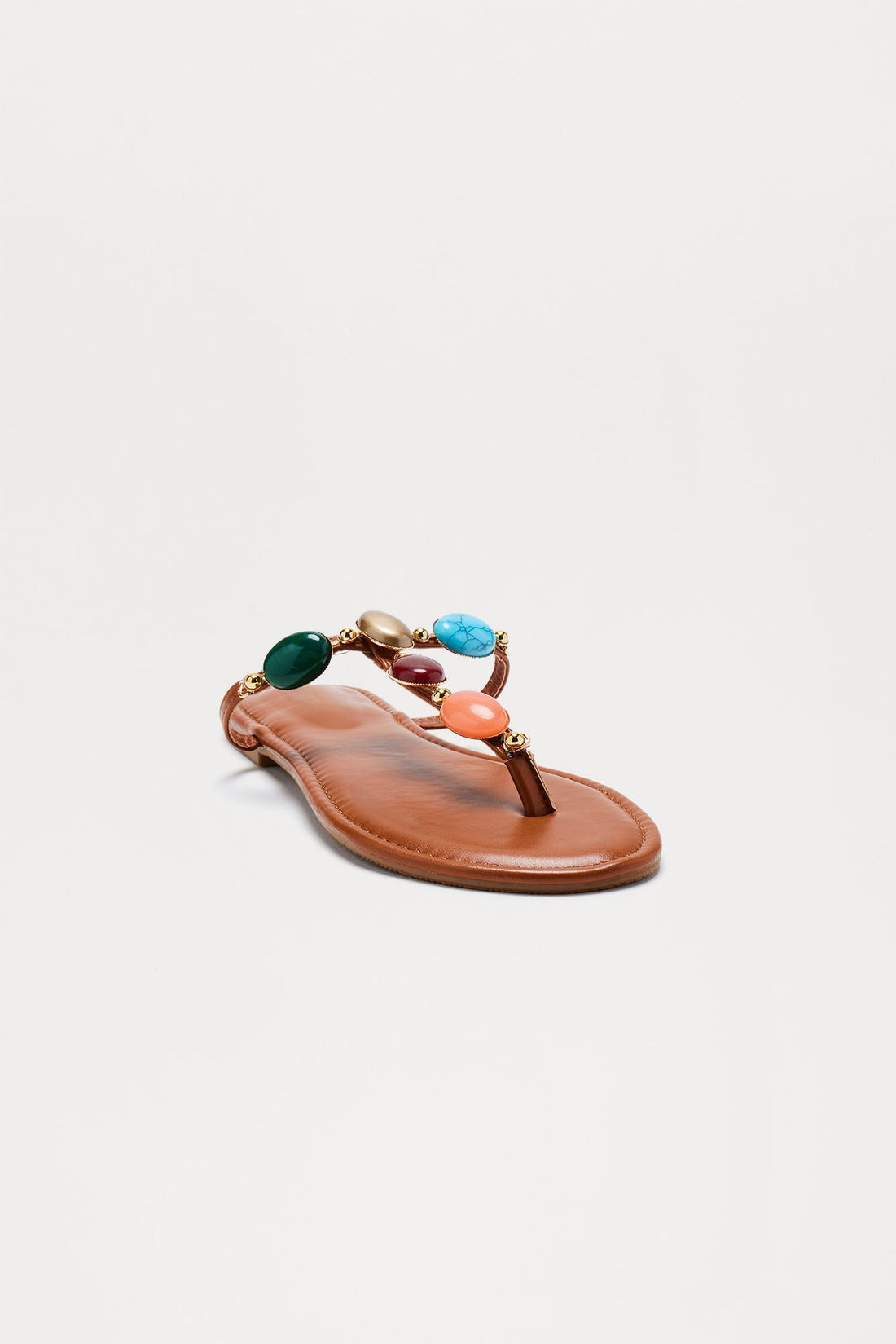 Fiji Beaded Sandals - Chestnut