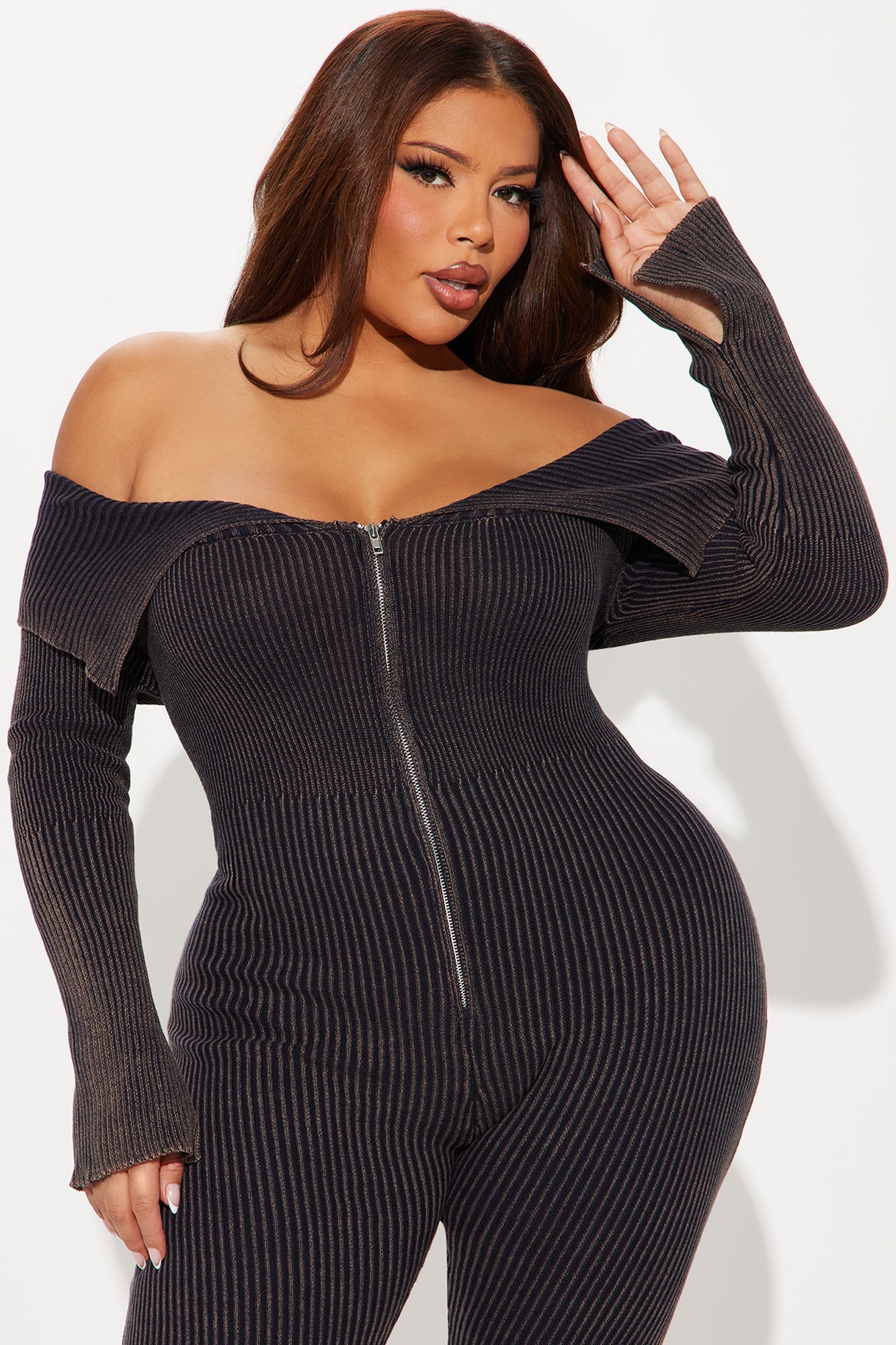 New Day Sweater Washed Jumpsuit - Charcoal