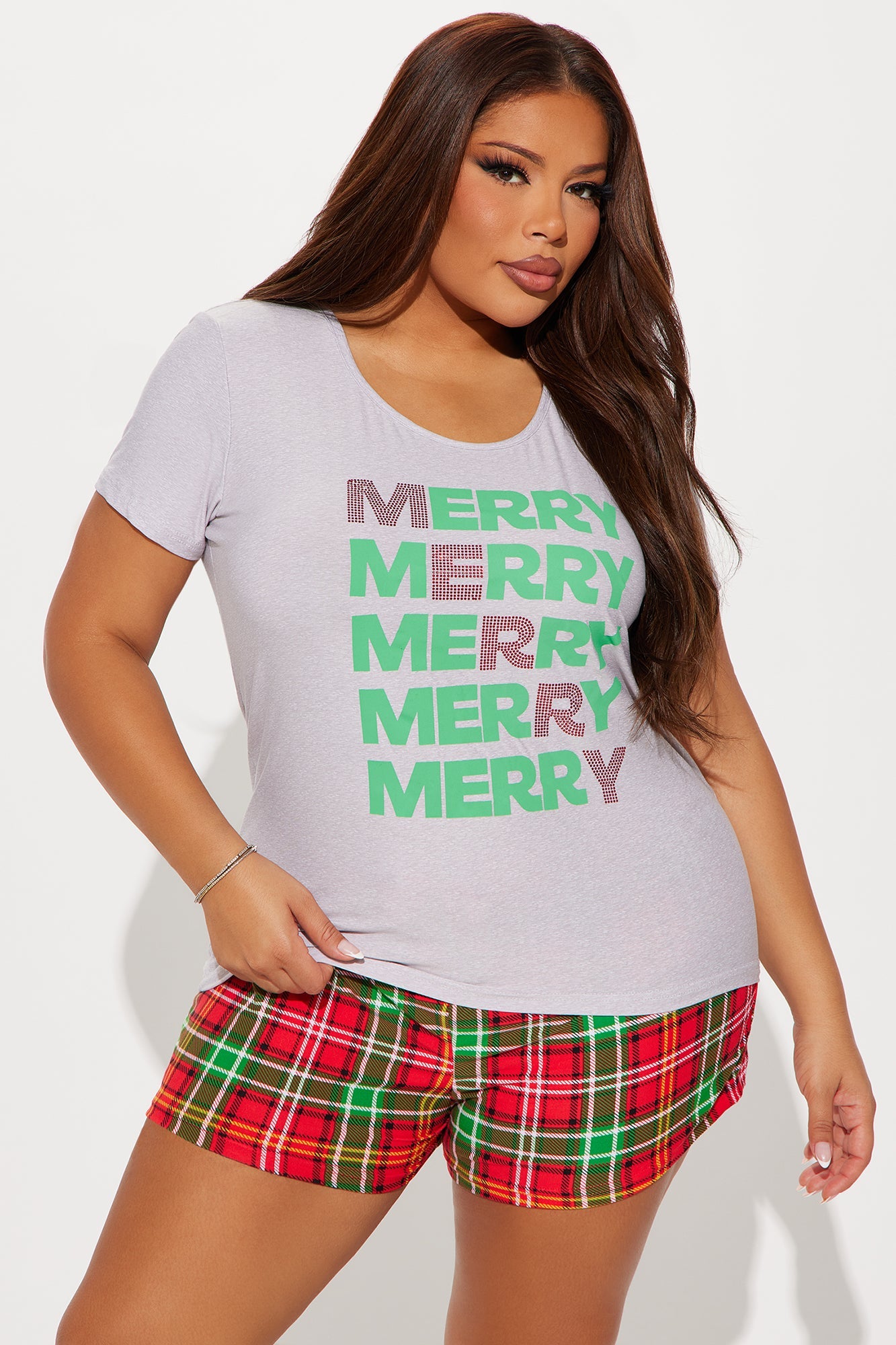 Be Merry PJ Short Set - Grey/combo