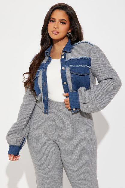 Sweet Chaos Sweater Pant Set - Grey/combo