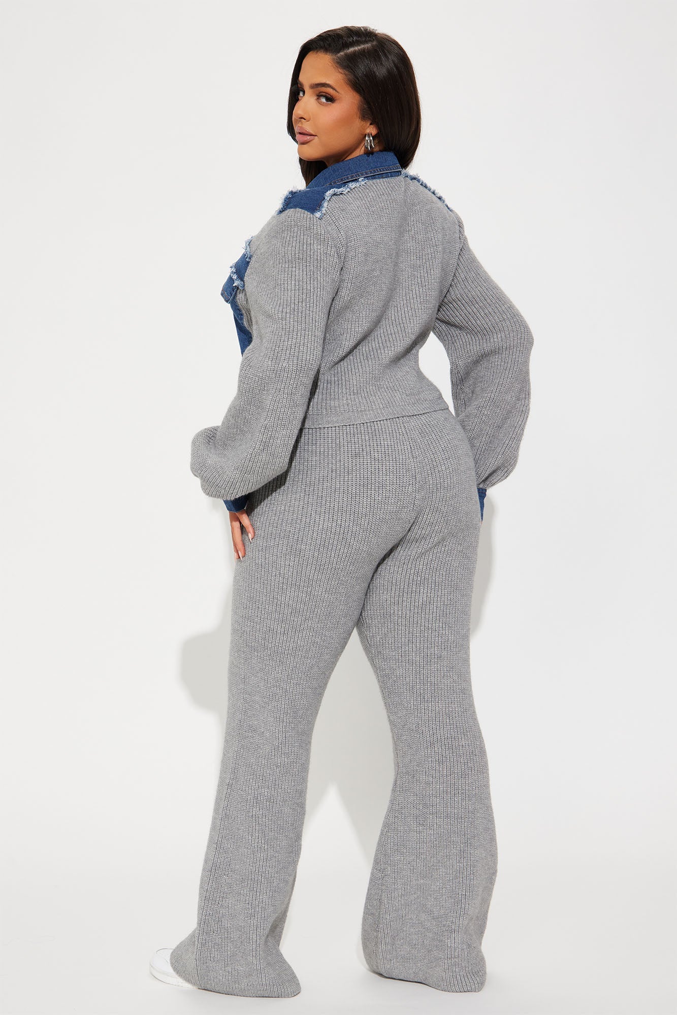 Sweet Chaos Sweater Pant Set - Grey/combo