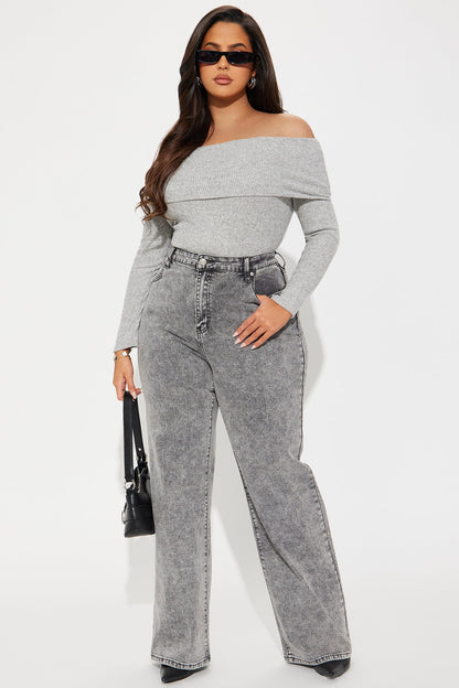 Samantha Sweater Bodysuit - Heather Grey