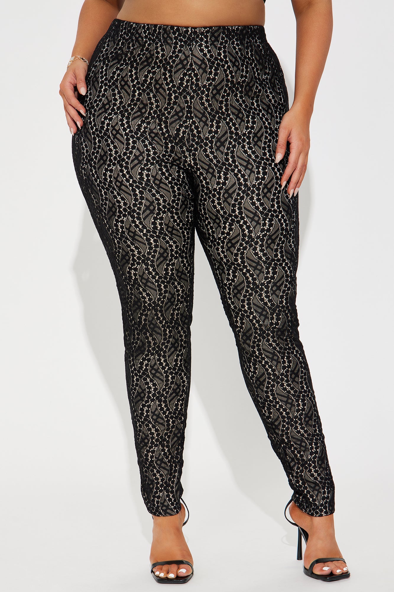 Call Me Up Lace Legging - Black/combo