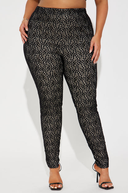 Call Me Up Lace Legging - Black/combo
