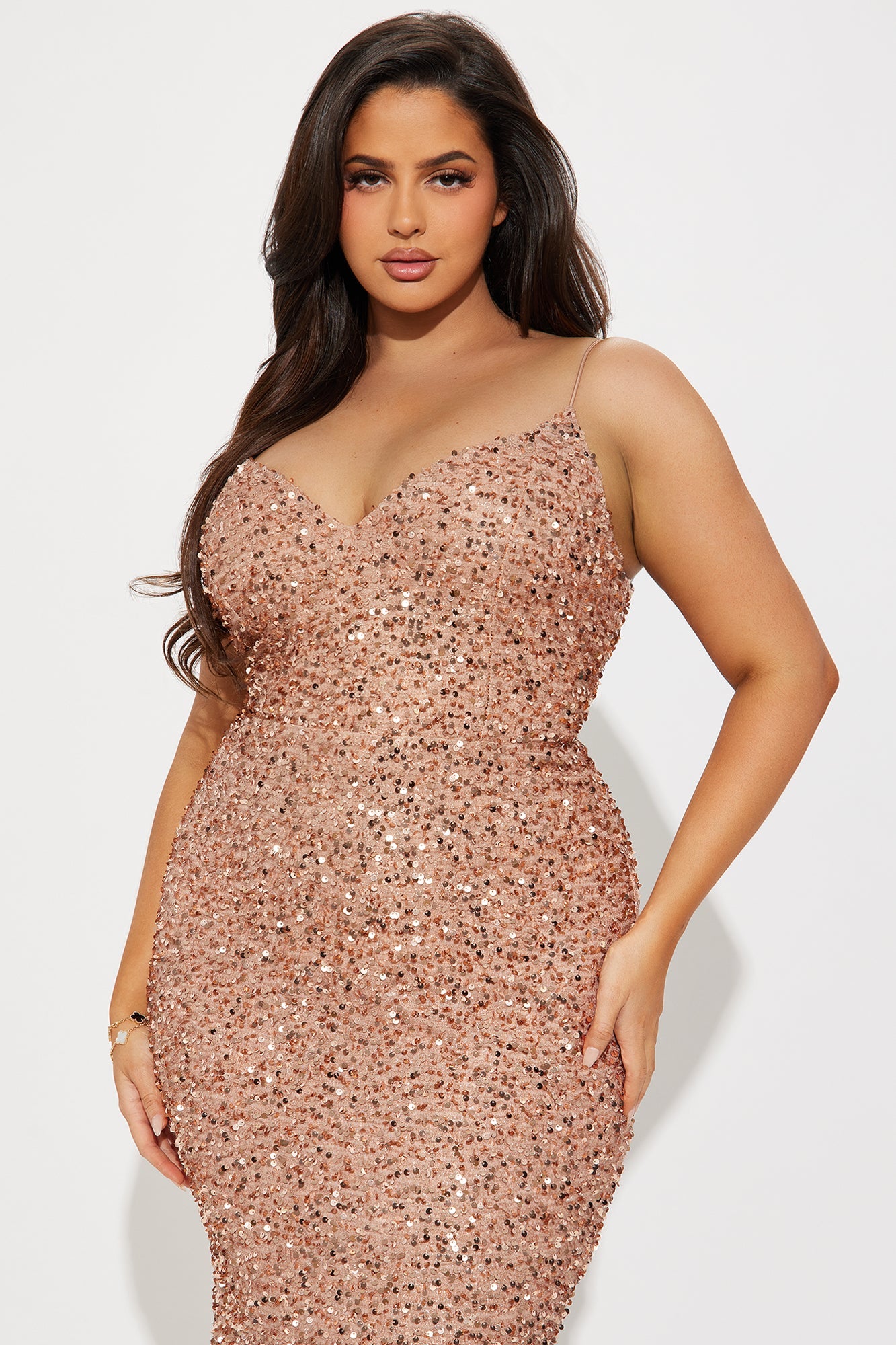 Tanya Sequin Gown - Taupe