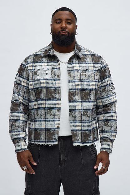 Cropped Manifest Button Up Shirt - Olive