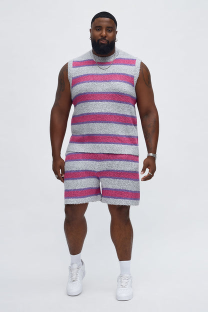 Meadows Striped Shorts - White/Pink