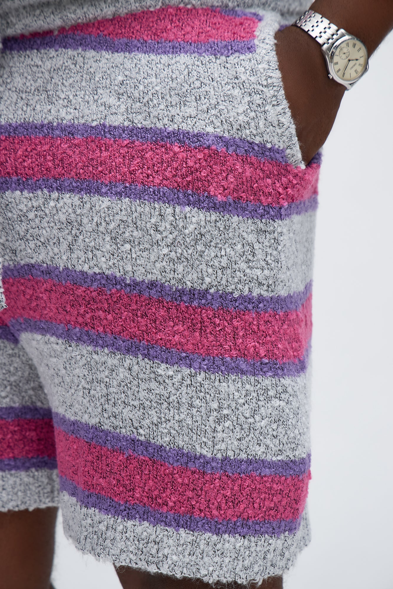 Meadows Striped Shorts - White/Pink