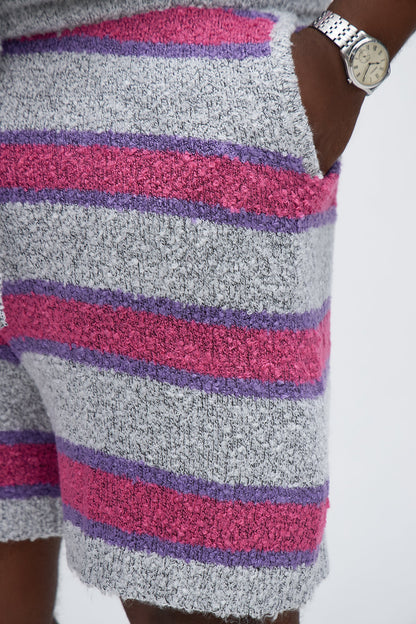Meadows Striped Shorts - White/Pink