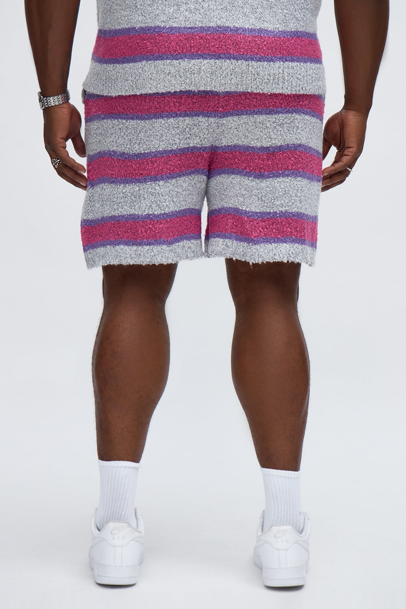 Meadows Striped Shorts - White/Pink