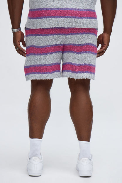 Meadows Striped Shorts - White/Pink