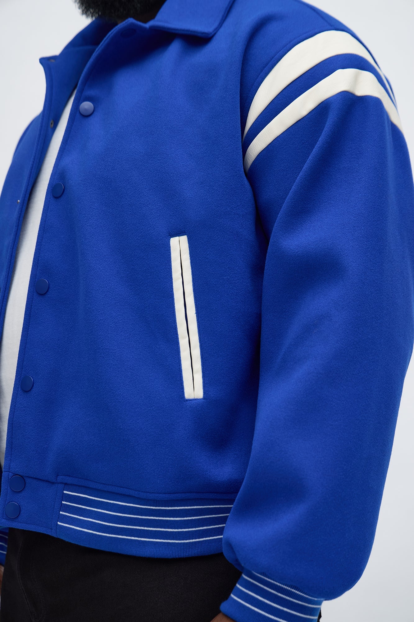Classic Old School Varsity Jacket - Blue