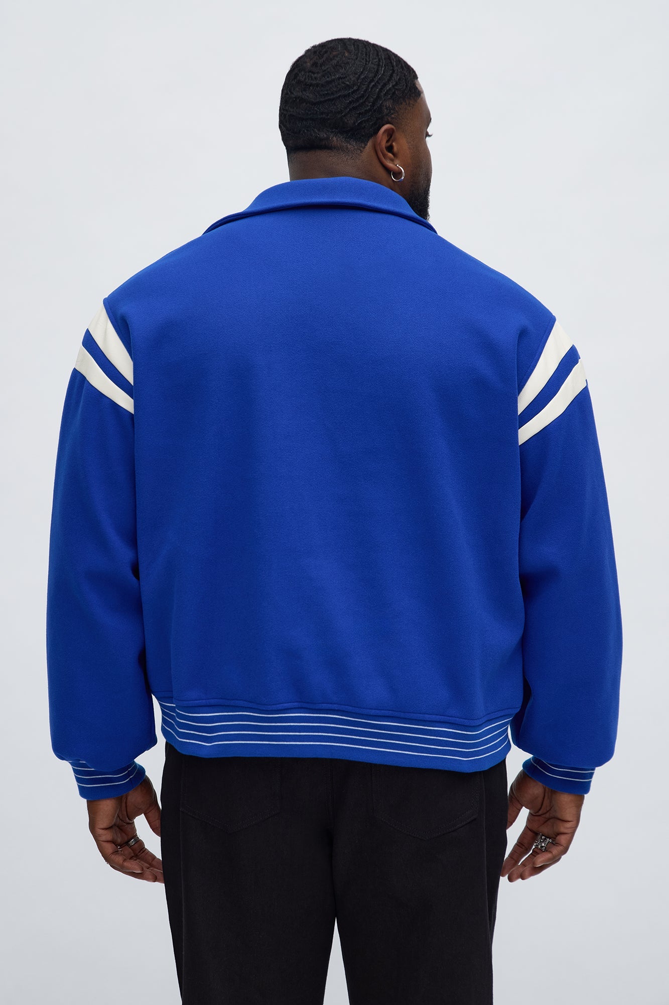 Classic Old School Varsity Jacket - Blue