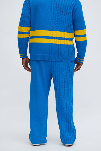 Preppy Life Sweater Knit Pant - Blue/combo