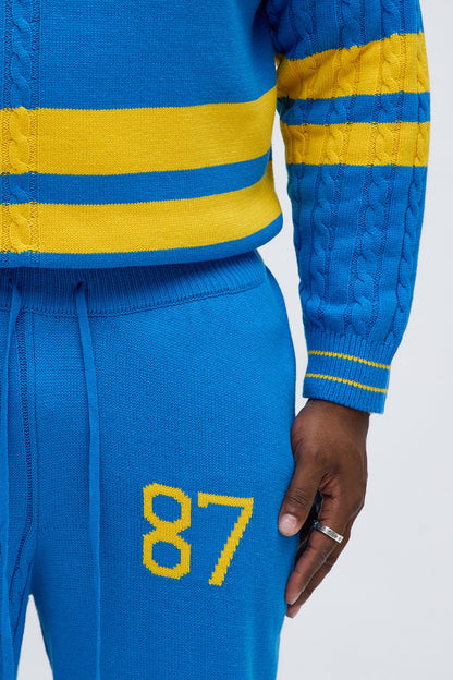 Preppy Life Sweater Knit Pant - Blue/combo