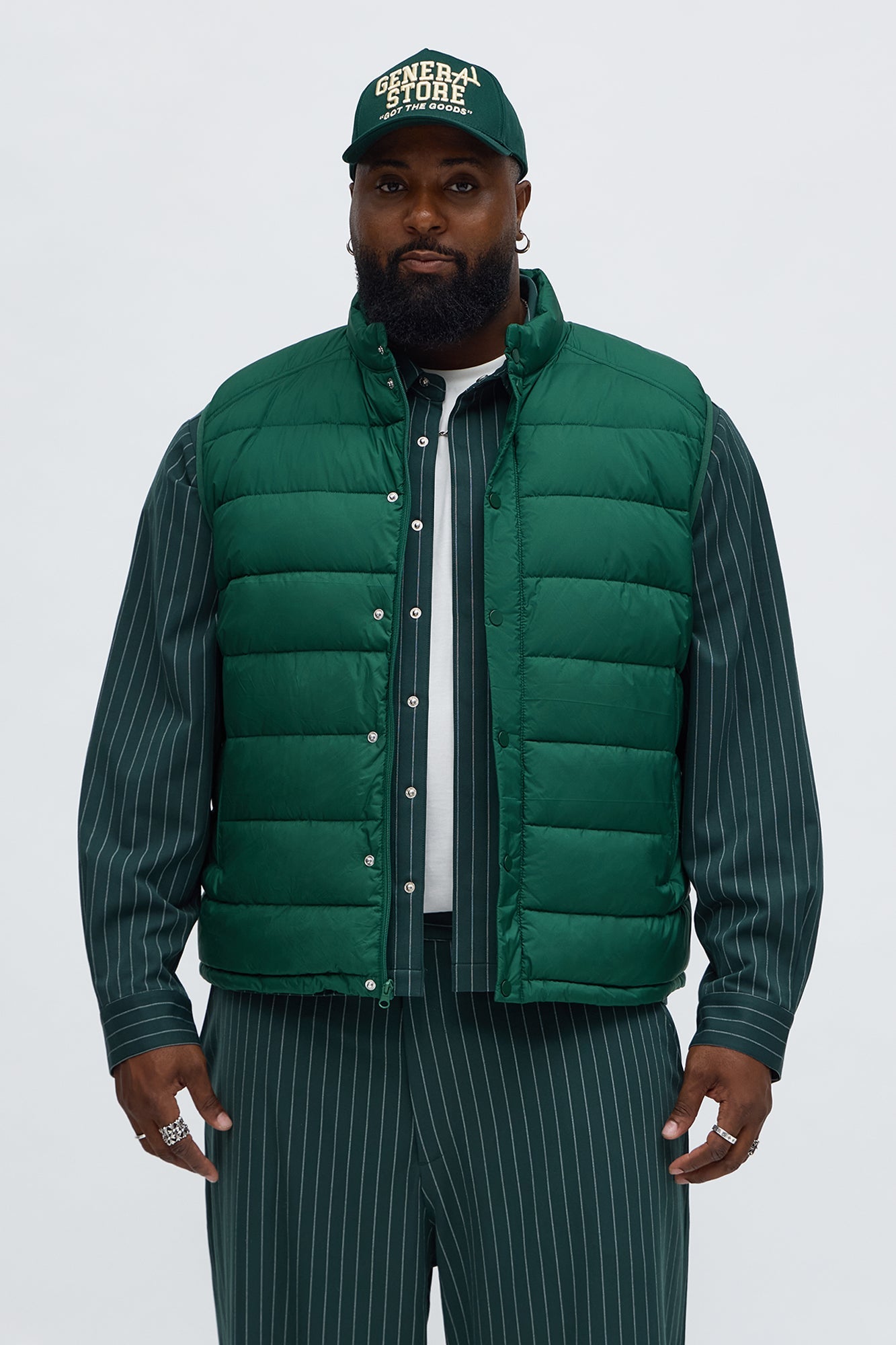 Core State Quilted Vest - Green