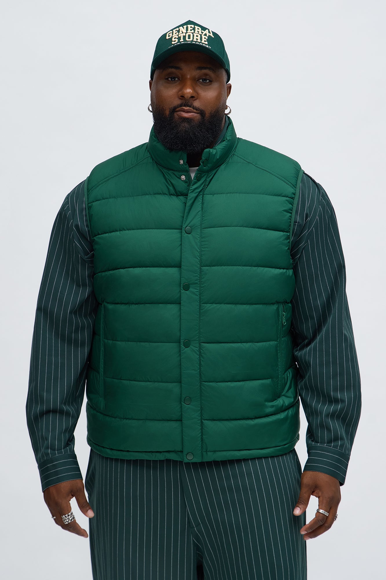 Core State Quilted Vest - Green