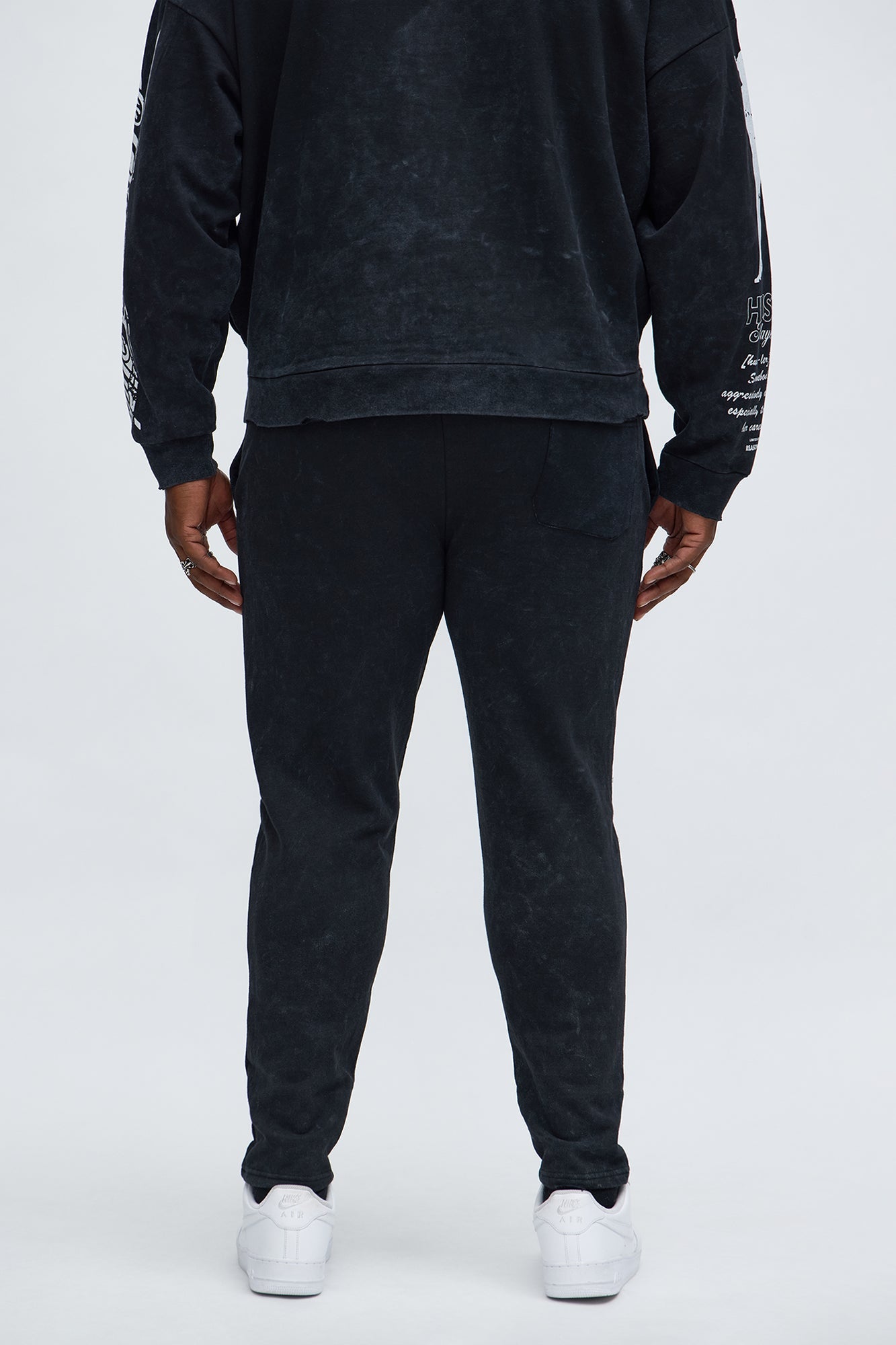 Players Club Raw Hem Flare Sweatpant - Black