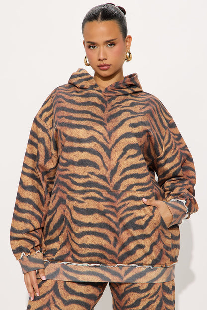 Sienna Zebra Print Wide Leg Pant Set - Black/combo