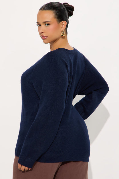 Ski Teddy Bear Sweater - Navy/combo
