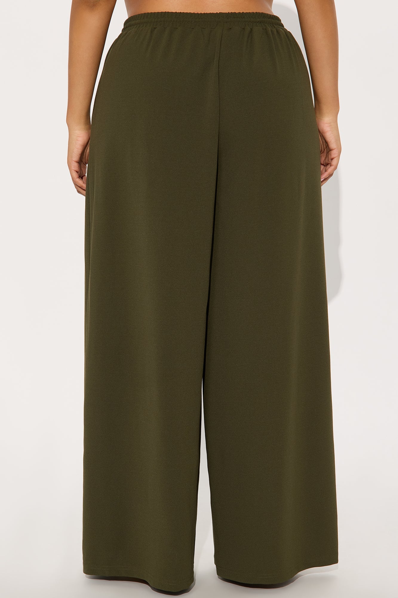 Undecided Path Crepe Woven Wide Leg Pant 33 - Olive