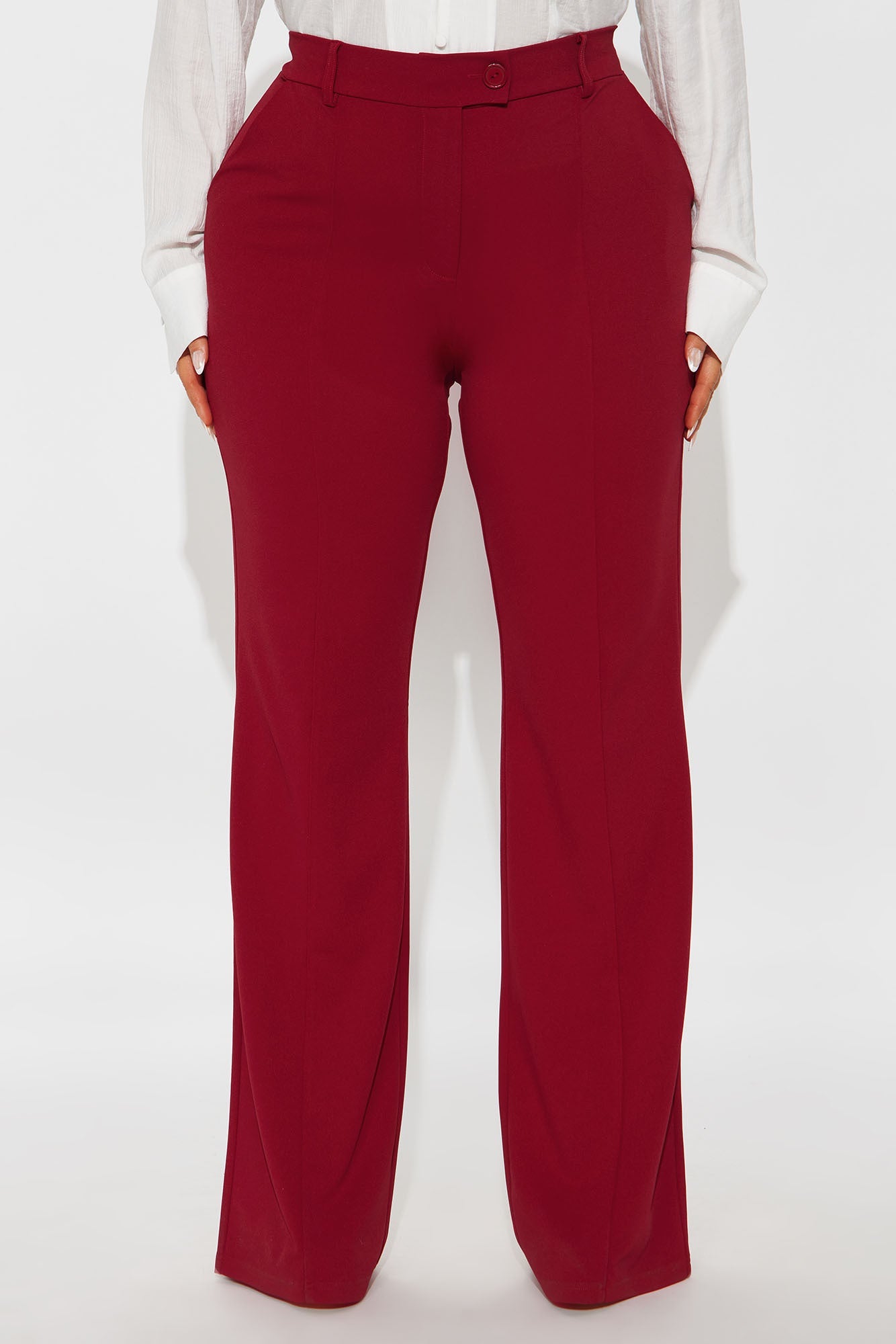 Tall Heidi Wide Leg Trouser Pant - DarkRed
