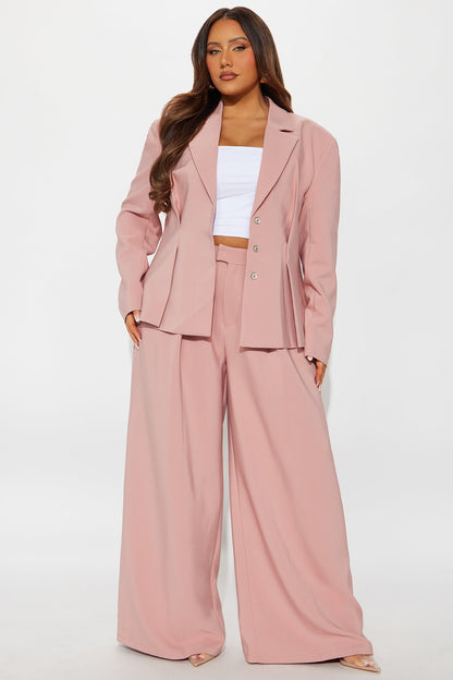 Luxe Living Pleated Blazer - Rose
