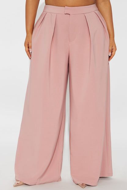 Luxe Living Pleated Trouser Pant 32″ - Rose