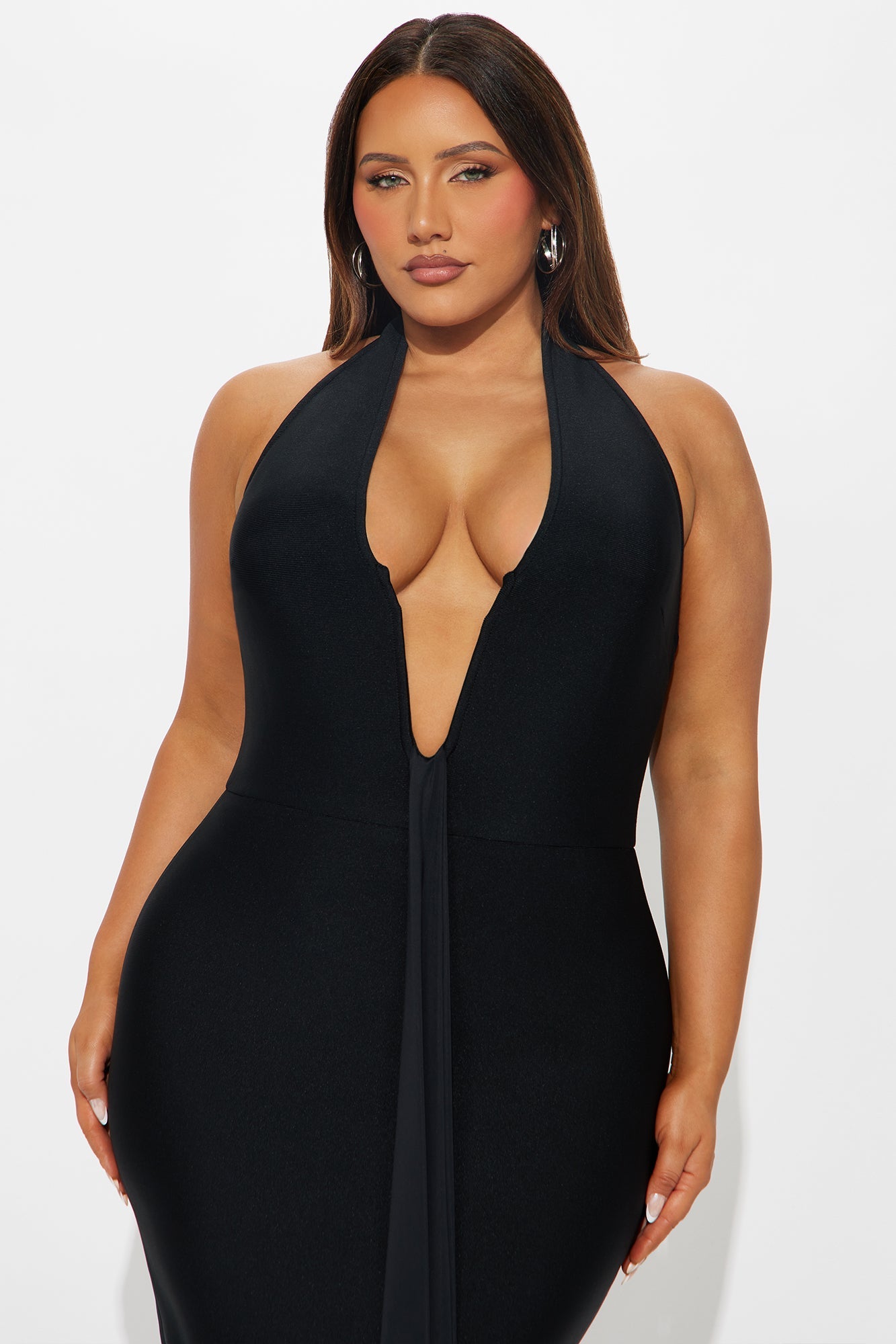 Lexi Draped Bandage Maxi Dress - Black