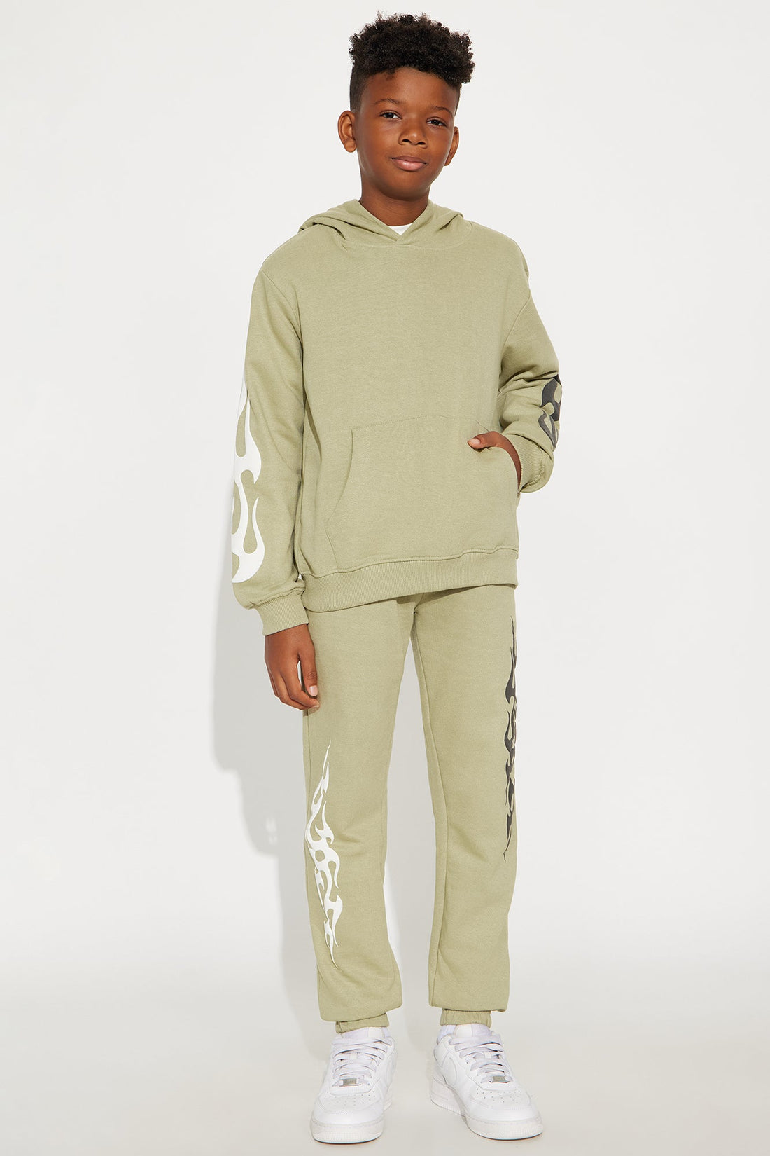 Mini Timeless Tribal Hoodie - Sage